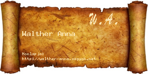 Walther Anna névjegykártya